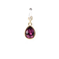 14K Gold Plated Amethyst Austrian Crystal Pear Charm by Bead Landing™