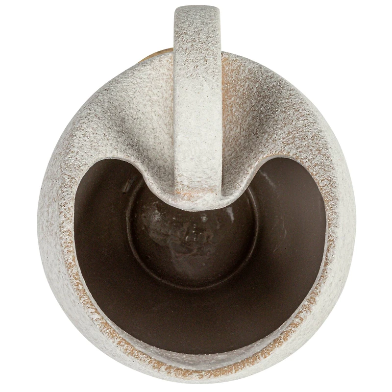 Hello Honey® 9" White Textured Stoneware Pitcher in Reactive Glaze