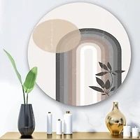 Designart - Abstract Rainbow Sun and Moon In Earth Tones III