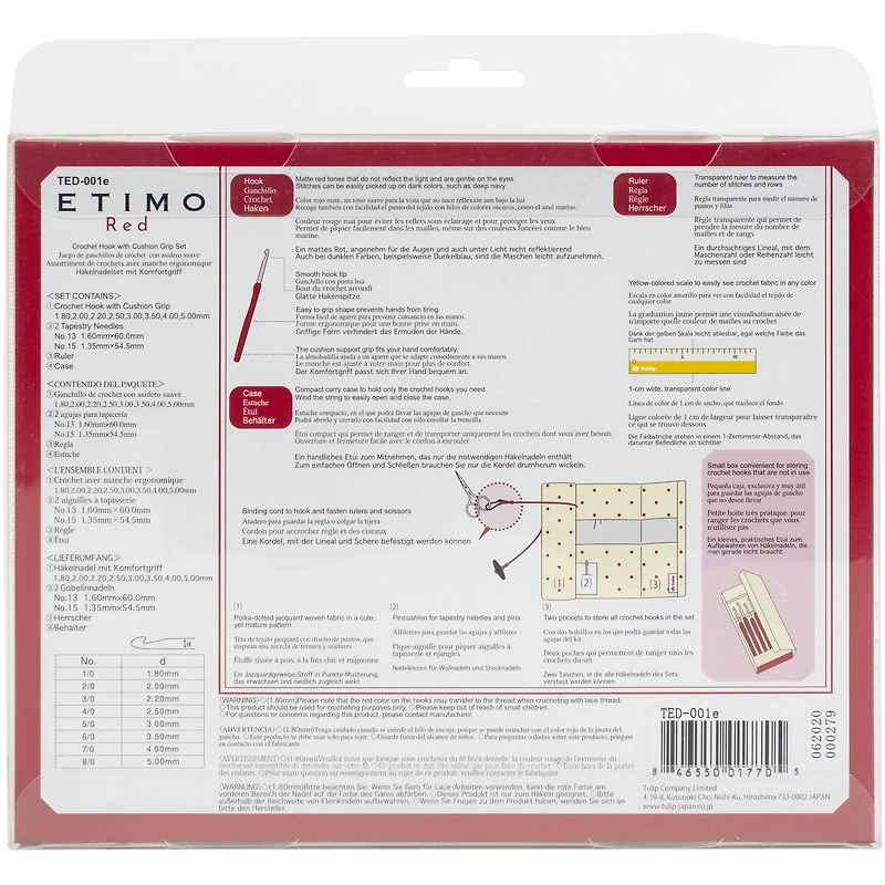 Tulip® Etimo Red Crochet Hook with Cushion Grip Set