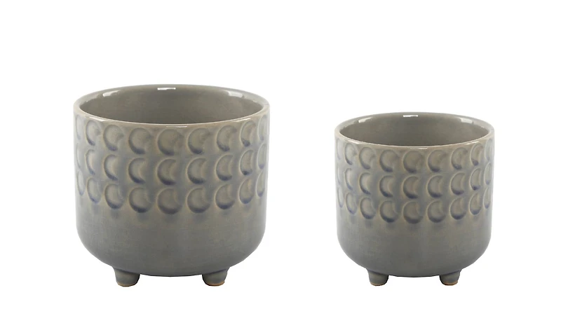 Flora Bunda® Glass Blue Small Moon Phase Footed Planter Set