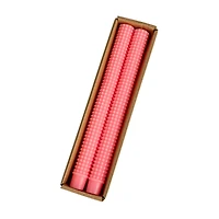 Hello Honey® 10" Pink Unscented Hobnail Taper Candles, 2ct.