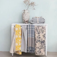 Hello Honey® 60" Yellow Block Print Throw
