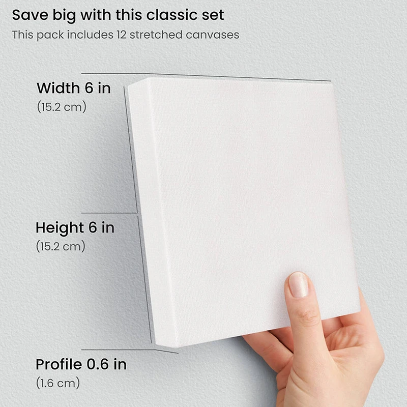 Arteza® 6" x 6" White Stretched Canvases