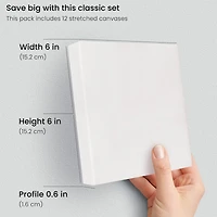Arteza® 6" x 6" White Stretched Canvases