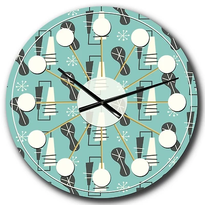 Designart 1950 Retro Pattern II Mid-Century Modern Wall Clock