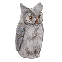 17" Gray Stone Country Owl Garden Sculpture