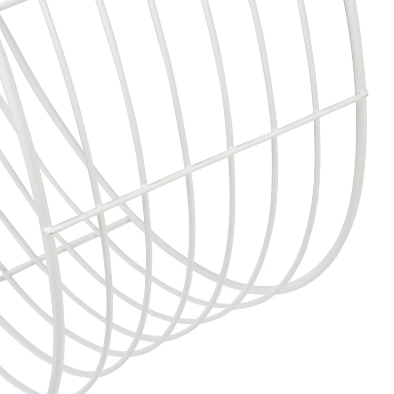 Honey Can Do 18" White Floating Circular Decorative Metal Wall Shelf