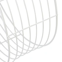 Honey Can Do 18" White Floating Circular Decorative Metal Wall Shelf