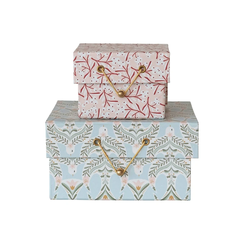 Hello Honey Berry & Dove Printed Paper Gift Boxes, 2ct.
