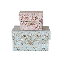 Hello Honey Berry & Dove Printed Paper Gift Boxes, 2ct.