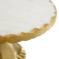 Set of 2 Gold Marble Natural Cake Stand, 12", 10"