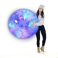 SnowCandy 46" Illuminated Snowflake Inflatable LED Adult Snow Tube