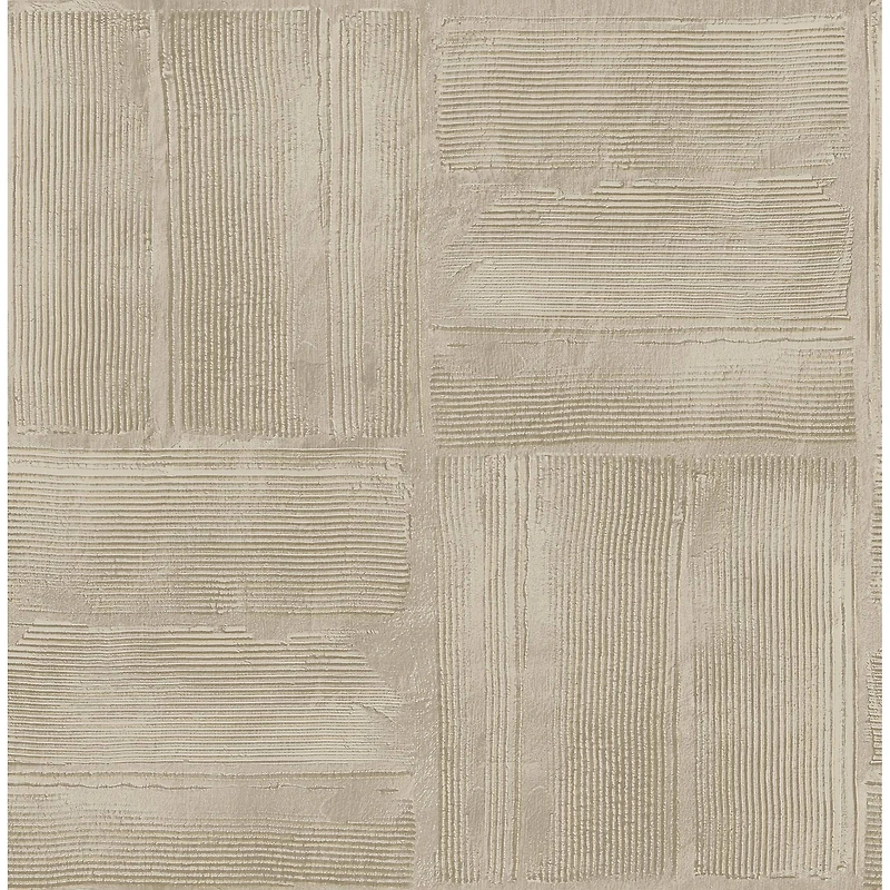 RoomMates Dimensional Square Taupe Plaster Peel & Stick Wallpaper