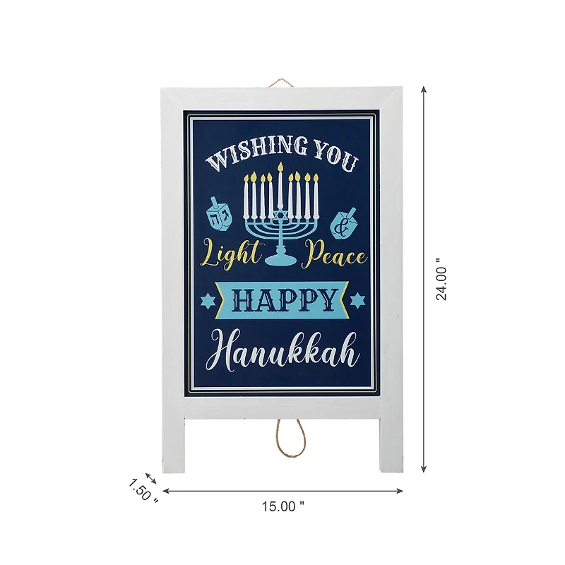 Glitzhome® 24" Hanukkah Porch Sign