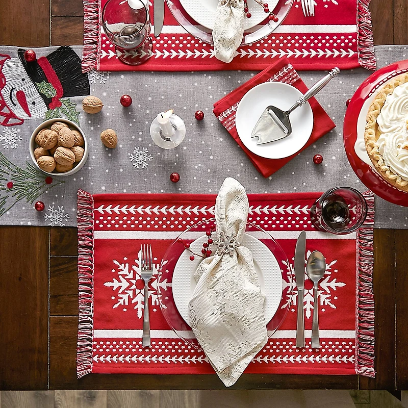 DII® Nordic Snowflake Stripe Jacquard Placemats, 4ct.