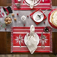 DII® Nordic Snowflake Stripe Jacquard Placemats, 4ct.