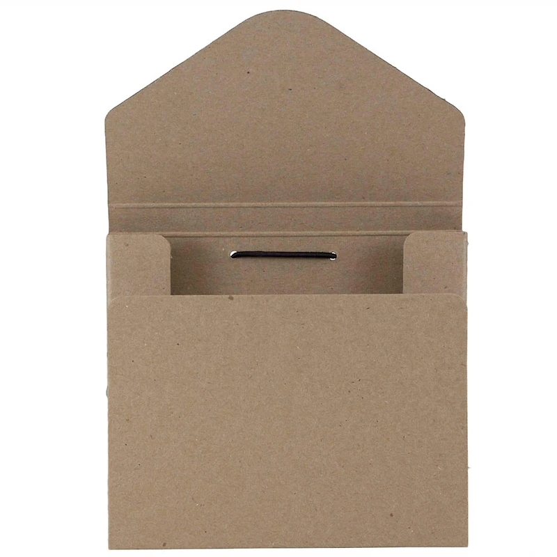 JAM Paper Natural Kraft CD Case Portfolio with Elastic Closure 5" x 5.625"