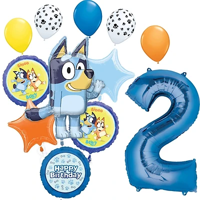 Bluey Birthday Age 12-Piece Foil Balloon Bouquet