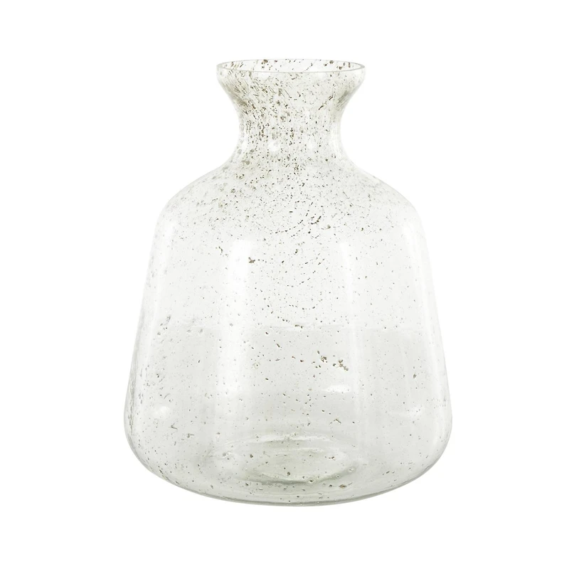 16.5" Clear Speckled Glass Vase