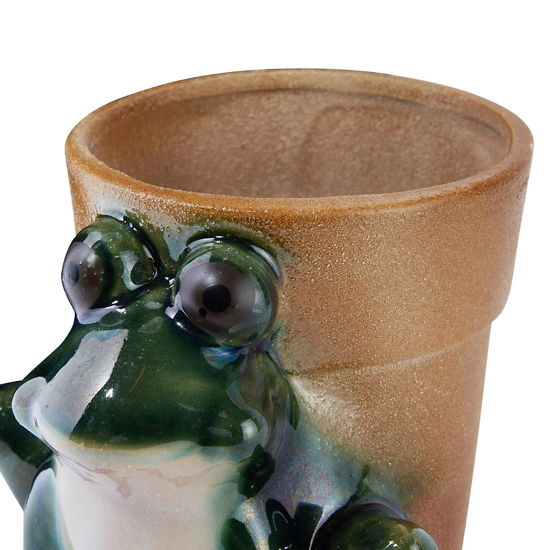 Hello Honey® 5.5" Green Stoneware Frog Planter