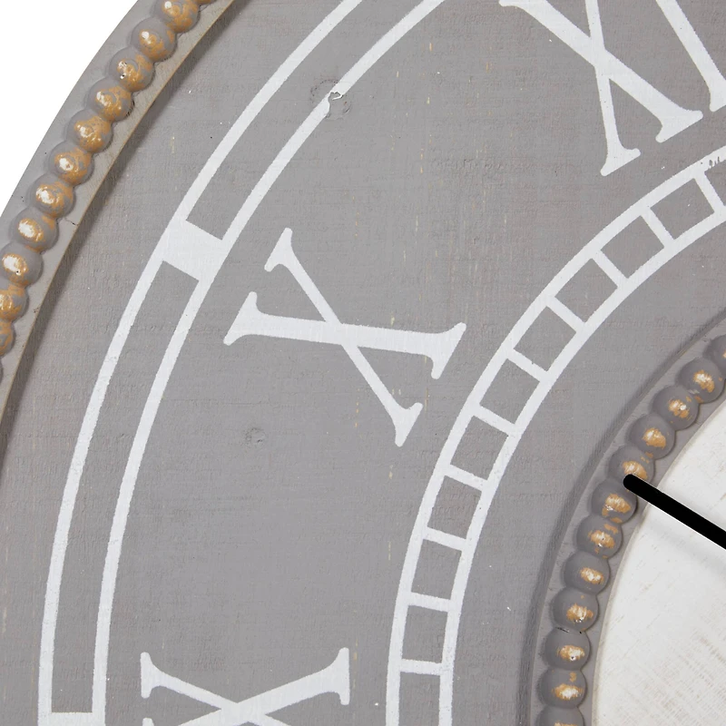 30" Gray Wood Farmhouse Wall Clock