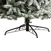 10ft. Pre-Lit Slim Flocked Montreal Fir Artificial Christmas Tree, White LED Lights