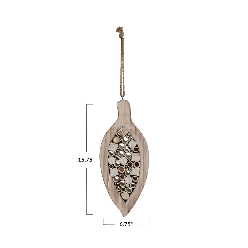 Hello Honey® 15.75" Natural Paulownia Wood & Bamboo Insect House with Jute Hanger