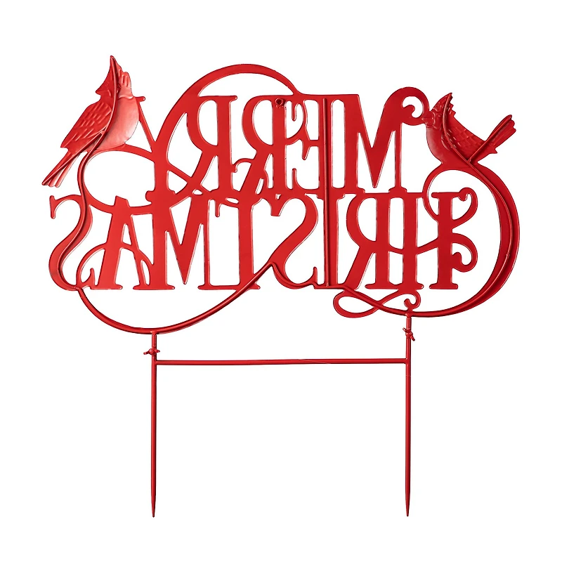 Glitzhome® 2ft. Merry Christmas Metal Yard Stake