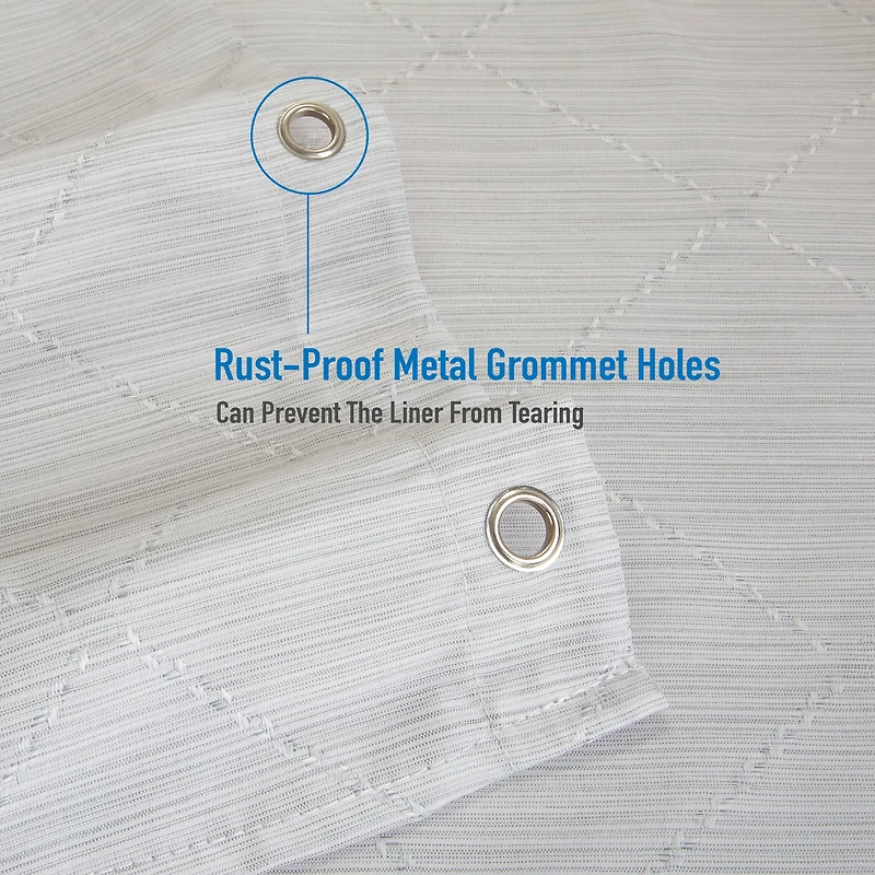 Elle Décor Gray Jacquard Weave Diamond Design Shower Curtain