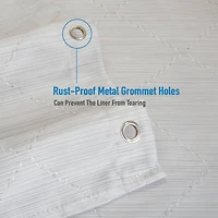 Elle Décor Gray Jacquard Weave Diamond Design Shower Curtain