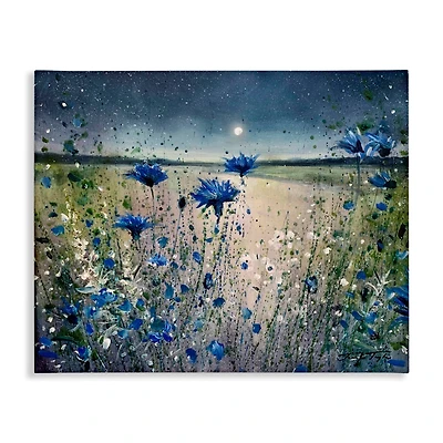 Stupell Industries Moon over Blooming Flowers Canvas Wall Art