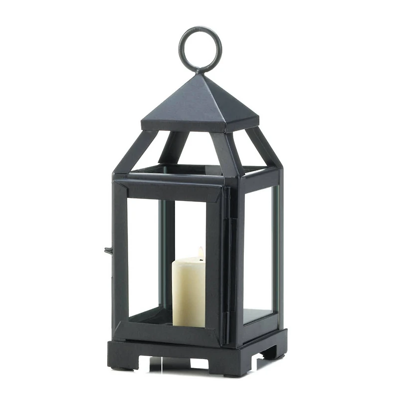 8.75" Black Mini Contemporary Lantern
