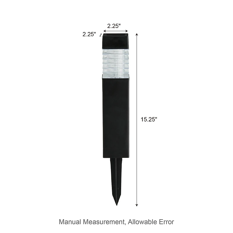 Glitzhome® 15.25" Solar Powered Transparent Texture Lens Pathway Stake Lights, 6ct.