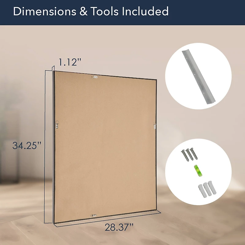 Head West Espresso 28.5" x 34.5" Framed Beveled Accent Vanity Mirror