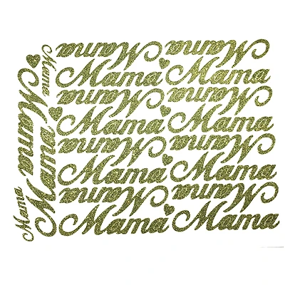 JAM Paper Mama Gold Script Floral Adhesive