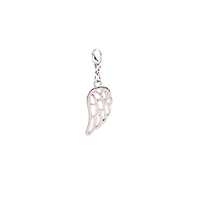 12 Pack: Charmalong™ Stone Pave Rhodium Wing Charm by Bead Landing™