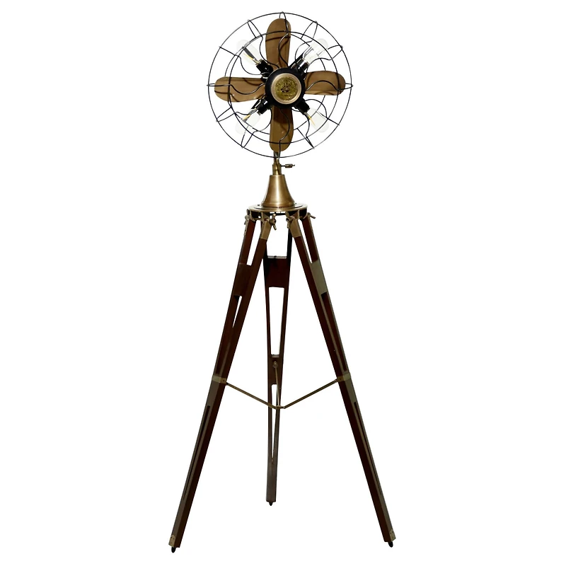 62.5" Brown Metal Industrial Floor Lamp