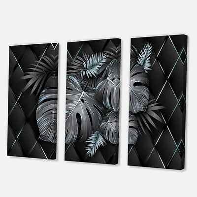 Designart - Black and Gold Tropical Leaves I