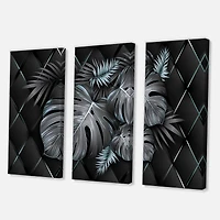 Designart - Black and Gold Tropical Leaves I