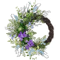 24" Mixed Wild Flowers & Twig Wreath