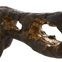 19" Bronze Leopard Distressed Textured Sculpture