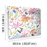 RoomMates Pink Bella Garden Peel & Stick Wallpaper