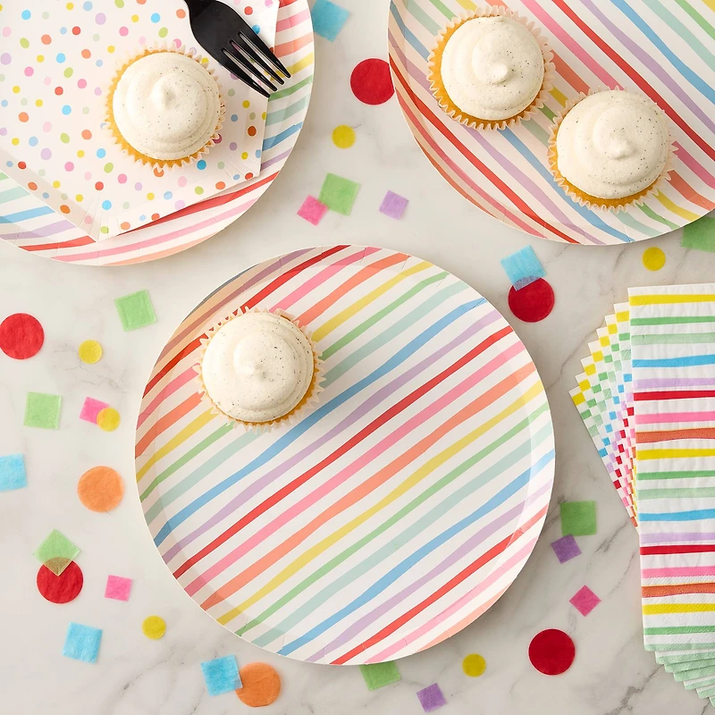 9" Rainbow Stripe Paper Plates by Celebrate It™, 10ct.