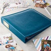 Peacock Blue Faux Leather D-Ring Scrapbook Album by Recollections®