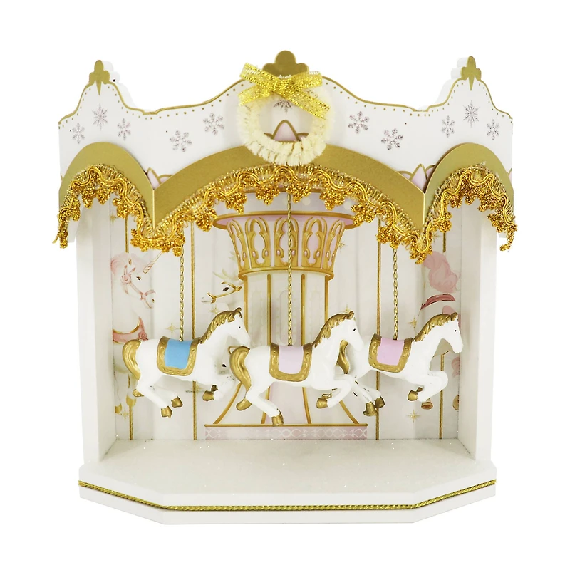 9.5" White & Gold Carousel Tabletop Décor by Ashland®
