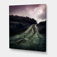 Designart - Muddy Road Under Full Moon