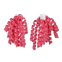3/8" Red & Pink Stripes Curly Ribbon Bows, 2ct. by Celebrate It™