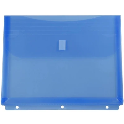 JAM Paper 9.5" x 11.5" Hook & Loop Closure 3-Hole Punch Plastic Envelopes