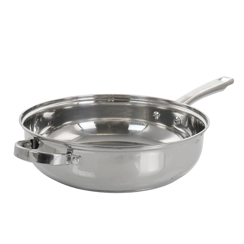 Oster Sangerfield 4qt. Stainless Steel Sauté Pan with Lid and Splatter Guard